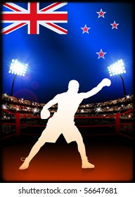 New Zealand Boxing on Stadium Background Original Illustration