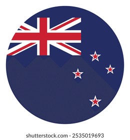 New Zealand circle flag logo icon computer vector illustration design