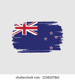 New Zealand colorful brush strokes painted national country flag icon