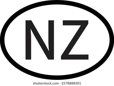 New Zealand country code icon . New Zealand abbreviation symbol . New Zealand domain name icon vector