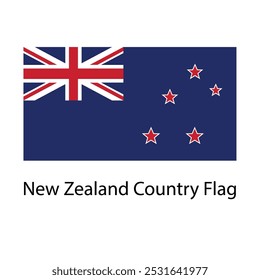 New Zealand Country Flag hand drawing illustration vector based drawing