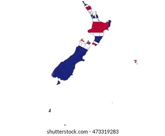 New Zealand country flag on white background.