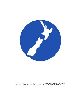 new zealand country map circle border vector icon illustration design