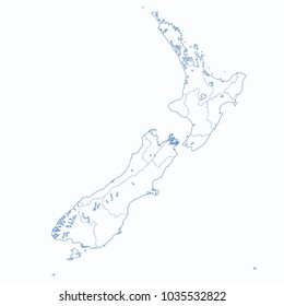 New Zealand country map outline for education research