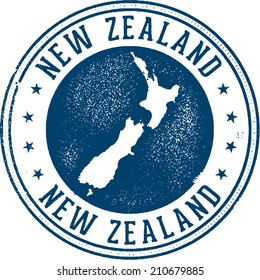 New Zealand Country Travel Stamp