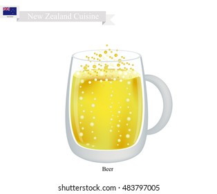 New Zealand Cuisine, Beer Is A Traditional Alcoholic Beverage. One of The Most Popular Drink in New Zealand.