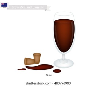 New Zealand Cuisine, Red Wine Is A Traditional Alcoholic Beverage. One of The Most Popular Drink in New Zealand.