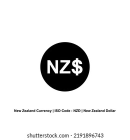 New Zealand Currency Symbol. New Zealand Dollar Icon, NZD Sign. Vector Illustration