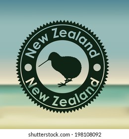 New zealand design over blur background, vector illustration