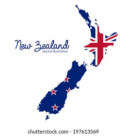 New Zealand design over white background, vector illustration