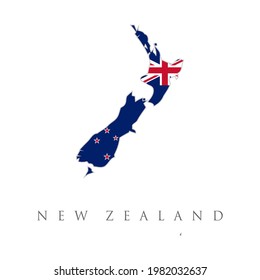 New Zealand detailed map with flag of country. New Zealand design over white background, vector illustration. Country Flag Travel and Tourism concept