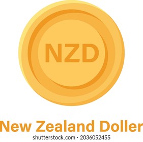 New Zealand Dollar Coin Isolated Vector Icon Which Can Easily Modify Or Edit

