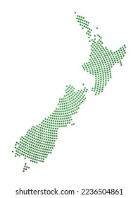 New Zealand dotted map. Digital style shape of New Zealand. Tech icon of the country with gradiented dots. Modern vector illustration.