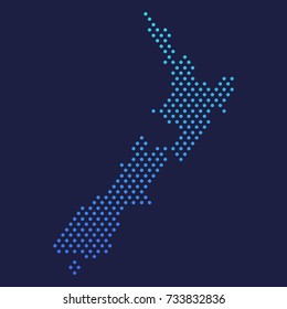 New Zealand Dotted Map Vector Round Design Gradient Art illustration Design Abstract.