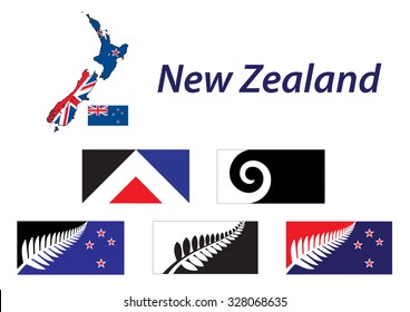 New Zealand five new proposal flags Map and Flags 