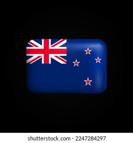 New Zealand Flag 3D Icon. National Flag of New Zealand. Vector illustration