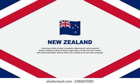 New Zealand Flag Abstract Background Design Template. New Zealand Independence Day Banner Cartoon Vector Illustration. New Zealand Template