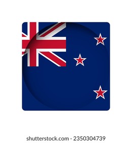 New Zealand flag - behind the cut circle paper hole with inner shadow.