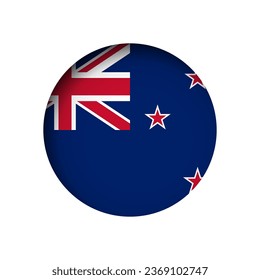 New Zealand flag - behind the cut circle paper hole with inner shadow.