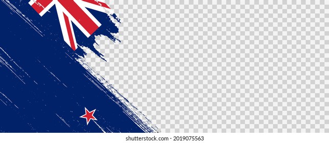 New Zealand flag with brush paint textured isolated  on png or transparent background,Symbol New Zealand,template for banner,advertising ,promote, design,vector,top gold medal winner sport country