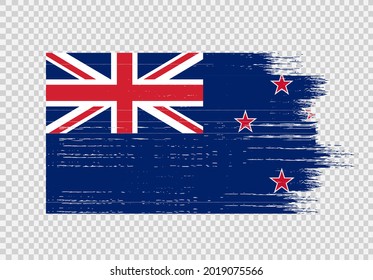 New Zealand flag with brush paint textured isolated  on png or transparent background,Symbol New Zealand,template for banner,advertising ,promote, design,vector,top gold medal winner sport country