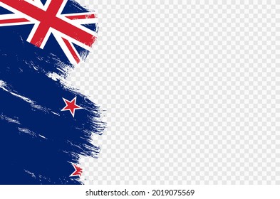 New Zealand flag with brush paint textured isolated  on png or transparent background,Symbol New Zealand,template for banner,advertising ,promote, design,vector,top gold medal winner sport country