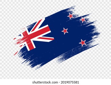 New Zealand flag with brush paint textured isolated  on png or transparent background,Symbol New Zealand,template for banner,advertising ,promote, design,vector,top gold medal winner sport country