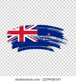 New Zealand flag with brush paint textured isolated on png or transparent background, Symbol of Azerbaijan, template for banner, promote, design.