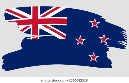 New Zealand flag brush paint texture. Grunge New Zealand flag. New Zealand brush concept