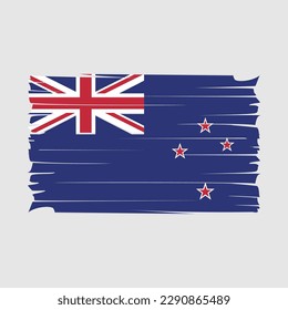 Ilustración del vector de pincel de bandera de Nueva Zelanda