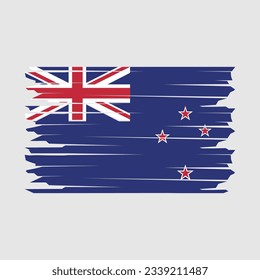 New Zealand Flag Brush Vector Illustration