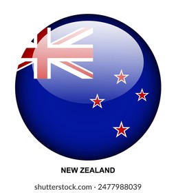 NEW ZEALAND flag button on white background