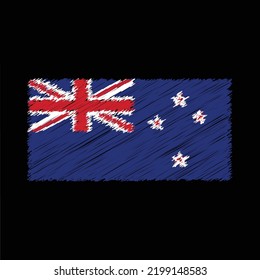 New Zealand flag with chalk effect vector graphics