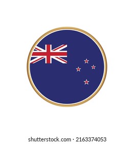 New Zealand Flag with Circle Frame. National Flag