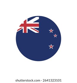 New Zealand flag in circular shape with Union Jack and stars