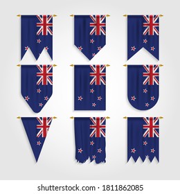 New Zealand flag in different shapes, Flag of New Zealand Islands in various shapes