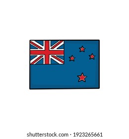 New Zealand flag in drawing style isolated vector. Hand drawn object illustration for your presentation, teaching materials or others.