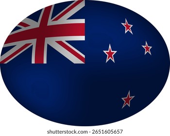Bandeira da Nova Zelândia Ovo-Shaped Vetor Badge - Esfera, Oval e Projeto de Ovo
