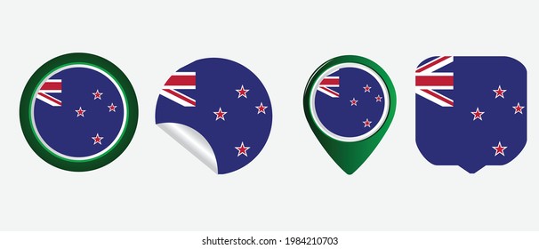 New Zealand flag. flat icon symbol vector illustration