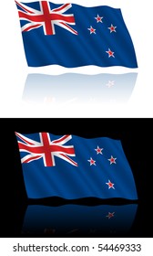 New Zealand Flag Flowing