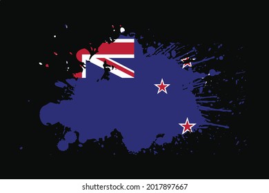 New Zealand Flag With Grunge Effect Design. It will be used t-shirt graphics, print, poster and Background.