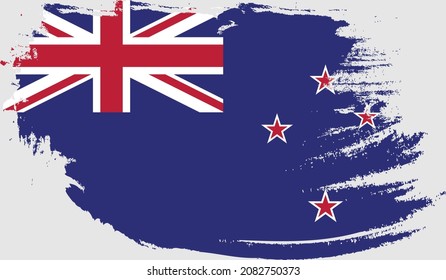 New Zealand flag in grunge style