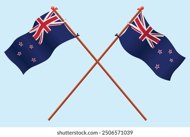 New Zealand Flag icon illustration. For education about the country of New Zealand and symbols for New Zealand Independence Day.