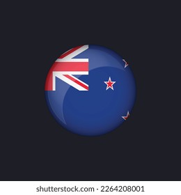 New Zealand flag icon,Round New Zealand flag icon vector isolated,New Zealandflag button.