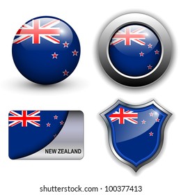 New Zealand flag icons theme.