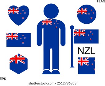 New Zealand flag. Isolated New Zealand flag on white background