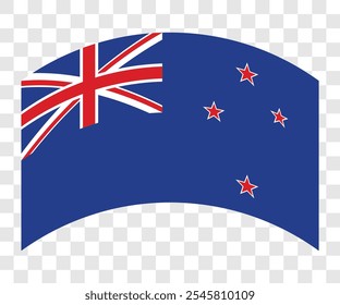 New Zealand flag isolated on transparent background. Vector