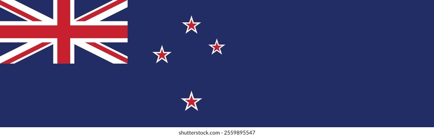 New Zealand flag long banner digital vector illustration