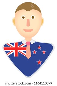 New Zealand flag man icon