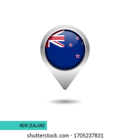 New Zealand flag map pin vector design template